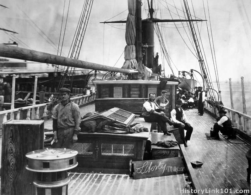 Deck of the screw steamer Liberty
