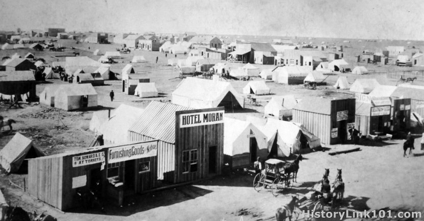 Opening the Cherokee strip in Oklahoma Territory