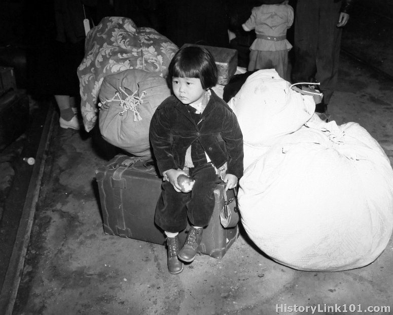 A young evacuee of Japanese ancestry