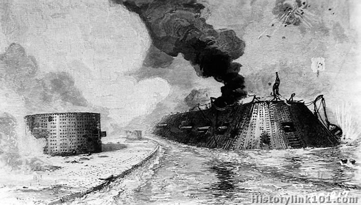 Battle between Monitor and Merrimac