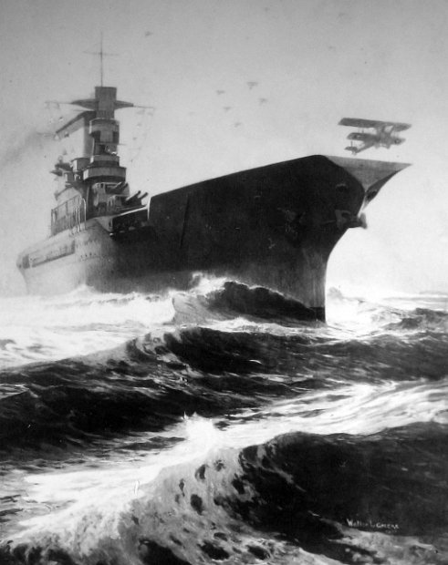 Painting of USS Saratoga