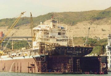 freight boats in Hong Kong Harbor