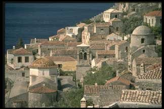 greek island town on monemvasia