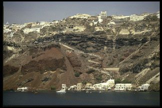 greek hillside taken from the sea