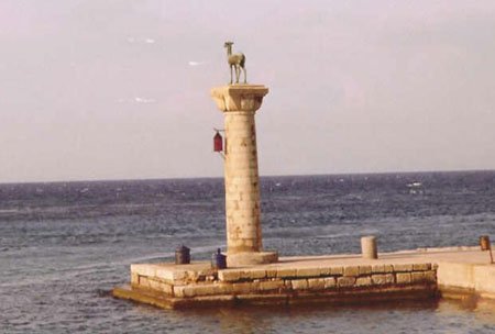 castle on water on island of rhodes