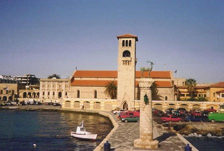 boat harbored on Rhodes