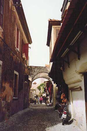 street on island of rhodes
