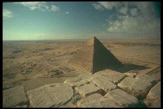 View of Khafre from atop other Pyramid
