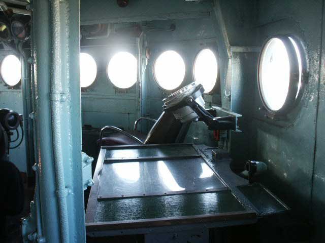 Royalty Free Picture of Battleship North Carolina's  Front Section of the Ship's Bridge