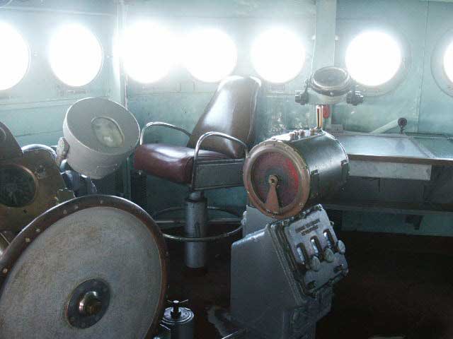Royalty Free Picture of Battleship North Carolina's Bridge 