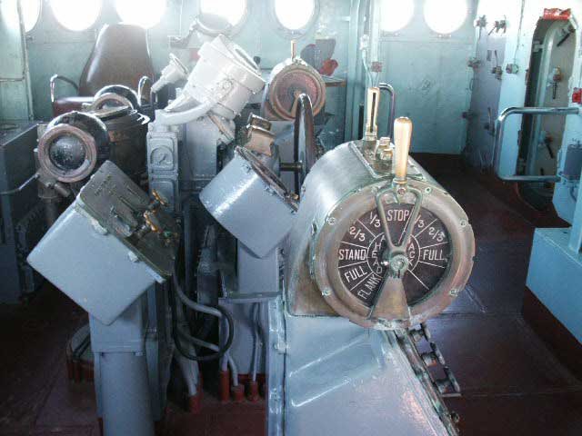 Royalty Free Picture of Battleship North Carolina's  Bridge