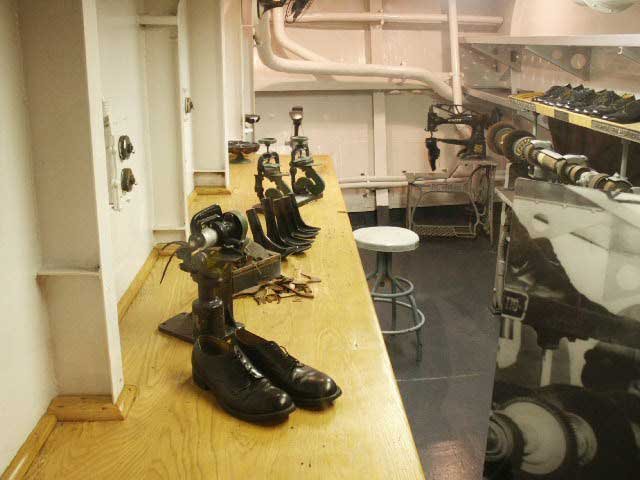 Royalty Free Picture of Battleship North Carolina's Cobbler Shop 