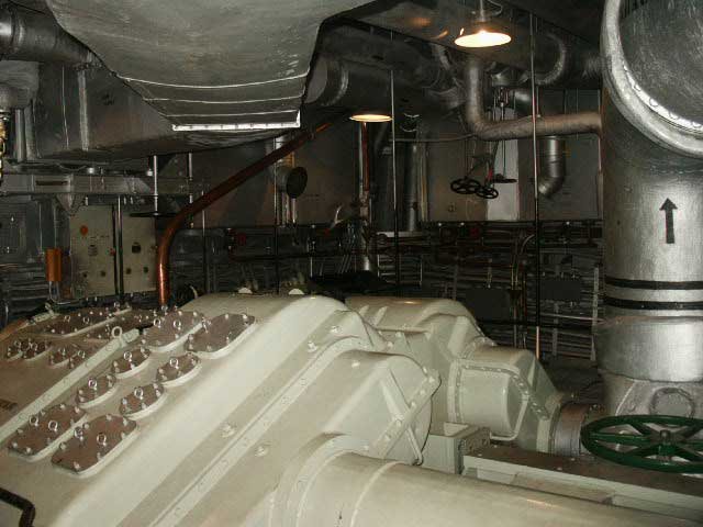 Royalty Free Picture of Battleship North Carolina's  Engine Room