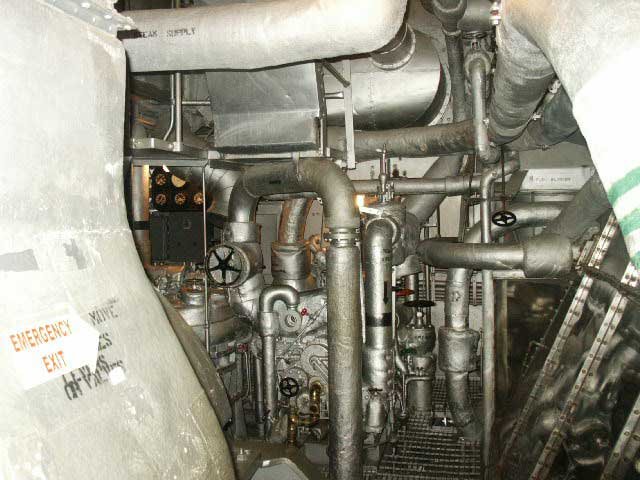 Royalty Free Picture of Battleship North Carolina's  Engine Room