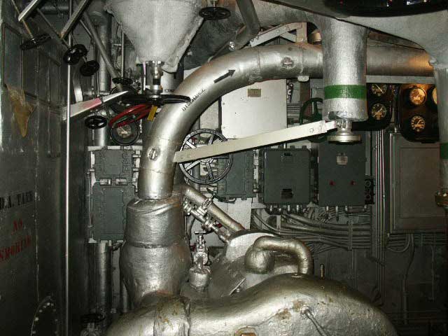 Royalty Free Picture of Battleship North Carolina's  Engine Room