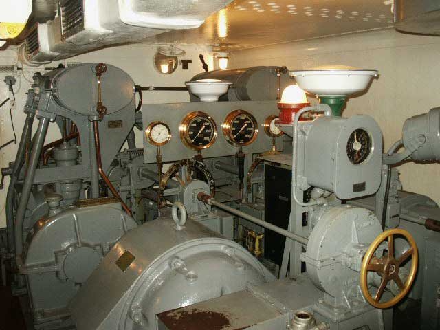 Royalty Free Picture of Battleship North Carolina's  Engine Room