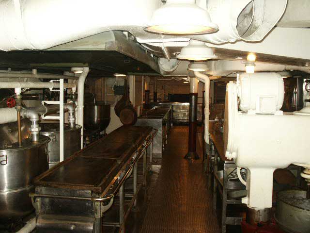 Royalty Free Picture of Battleship North Carolina's Kitchen 