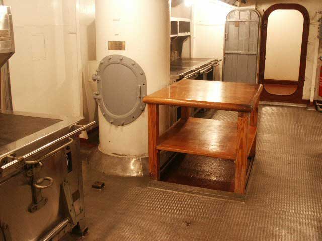 Royalty Free Picture of Battleship North Carolina's Kitchen 