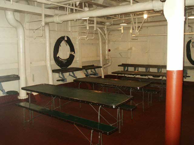 Royalty Free Picture of Battleship North Carolina's  Mess Hall