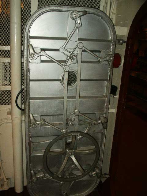 Royalty Free Picture of Battleship North Carolina's  Interior Door