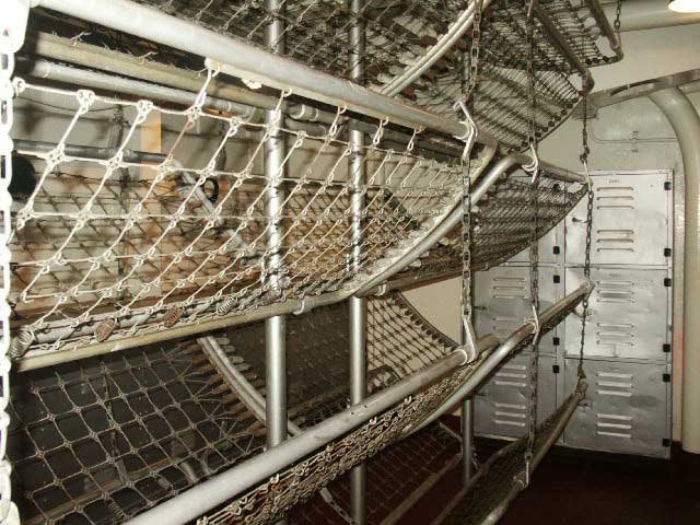 Royalty Free Picture of Battleship North Carolina's Sleeping Quarters