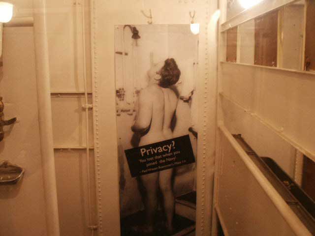 Royalty Free Picture of Battleship North Carolina's  Pictures of Showers in Use