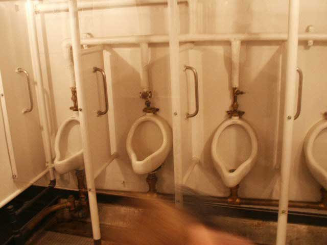 Royalty Free Picture of Battleship North Carolina's  Urinals