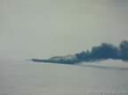USS Bunker Hill on fire