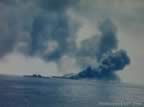 USS Bunker Hill on fire