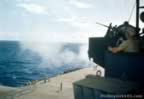 Guns firing on the USS Yorktown